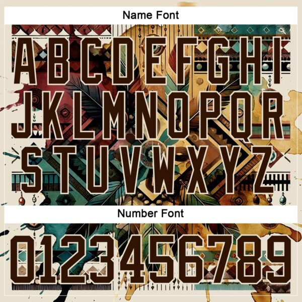 Custom Brown Old Gold-Cream Tribal Indigenous Grunge Geometric Splash Hockey Lace Neck Jersey