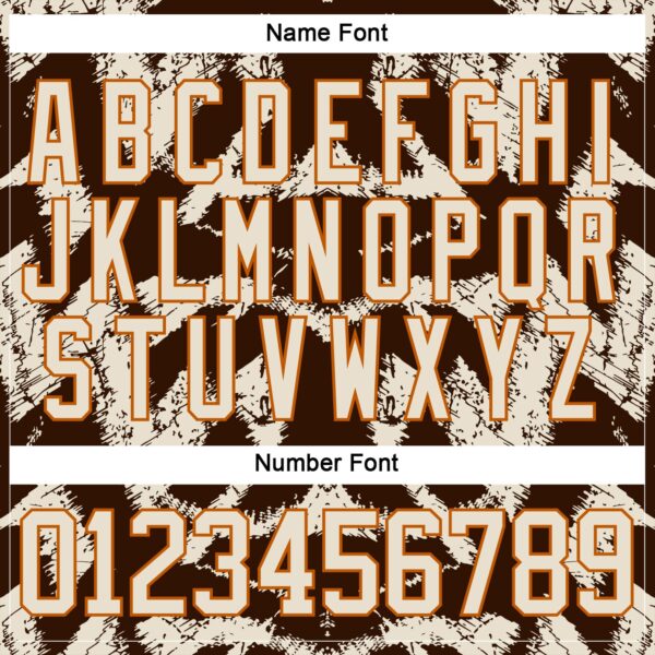 Custom Brown Cream-Texas Orange Tribal Indigenous Grunge Splash Hockey Lace Neck Jersey