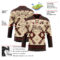 Custom City Cream Burgundy-Brown Tribal Indigenous Grunge Splash Hockey Lace Neck Jersey