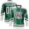 Custom Kelly Green White-Black Abstract Dallas Inspired Grunge Stripe Hockey Lace Neck Jersey