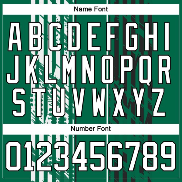 Custom Kelly Green White-Black Abstract Dallas Inspired Grunge Stripe Hockey Lace Neck Jersey