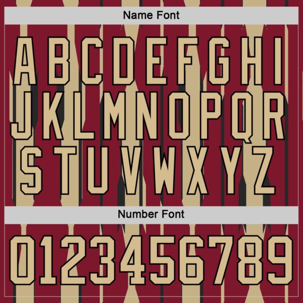 Custom Crimson Vegas Gold-Black Abstract Arizona Inspired Stripe Hockey Lace Neck Jersey