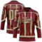 Custom Crimson Vegas Gold-Black Abstract Arizona Inspired Stripe Hockey Lace Neck Jersey