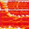 Custom Fire Red Gold-White Abstract Calgary Inspired Flame Hockey Lace Neck Jersey
