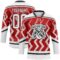 Custom Red White-Black Abstract Chicago Inspired Zigzag Hockey Lace Neck Jersey