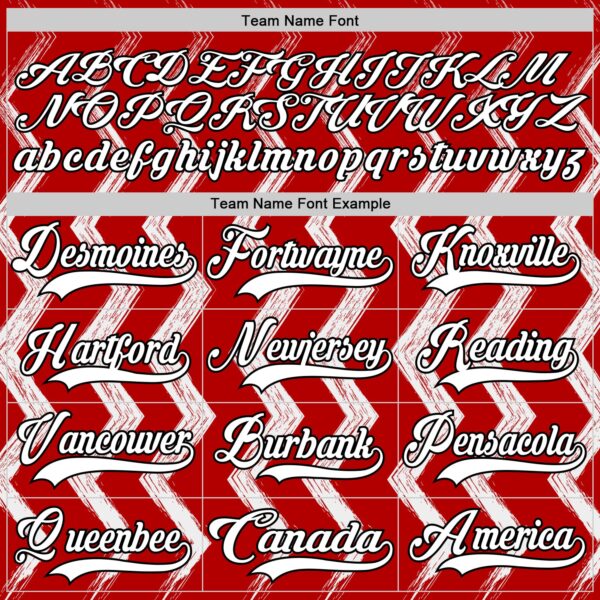 Custom Red White-Black Abstract Chicago Inspired Zigzag Hockey Lace Neck Jersey