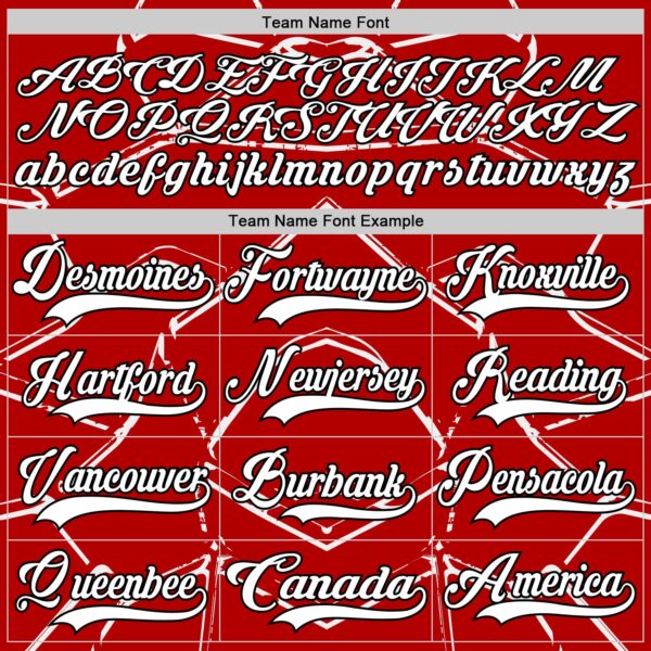 Custom Red White-Black Abstract Detroit Inspired Line Hockey Lace Neck Jersey