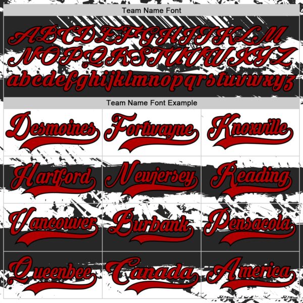 Custom White Red-Black Abstract Detroit Inspired Line Hockey Lace Neck Jersey