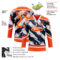 Custom Orange Navy-White Abstract Edmonton Inspired Splash Hockey Lace Neck Jersey