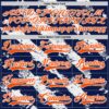 Custom Orange Navy-White Abstract Edmonton Inspired Splash Hockey Lace Neck Jersey
