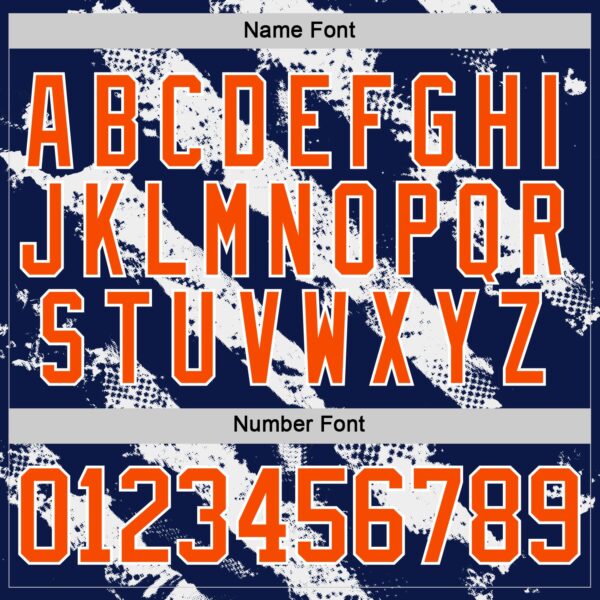 Custom Orange Navy-White Abstract Edmonton Inspired Splash Hockey Lace Neck Jersey