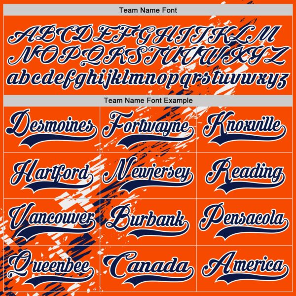 Custom Orange Navy-White Abstract Edmonton Inspired Splash Hockey Lace Neck Jersey