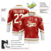 Custom Red White-Old Gold Abstract Florida Inspired Line Hockey Lace Neck Jersey