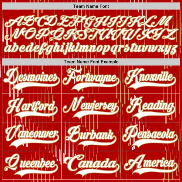 Custom Red White-Old Gold Abstract Florida Inspired Line Hockey Lace Neck Jersey