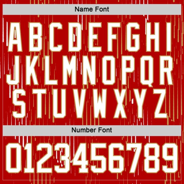 Custom Red White-Old Gold Abstract Florida Inspired Line Hockey Lace Neck Jersey