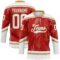 Custom Red White-Old Gold Abstract Florida Inspired Line Hockey Lace Neck Jersey