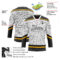 Custom White Black-Gold Foodie Fast Food Hockey Lace Neck Jersey