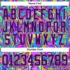 Custom Purple Pink-Yellow Trippy Psychedelic Hockey Lace Neck Jersey