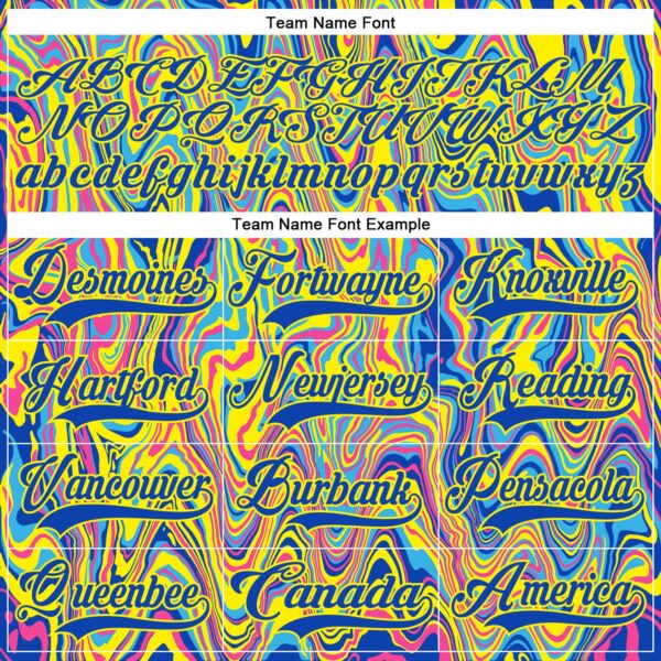 Custom Yellow Thunder Blue Pink-Light Yellow Trippy Psychedelic Fluid Hockey Lace Neck Jersey