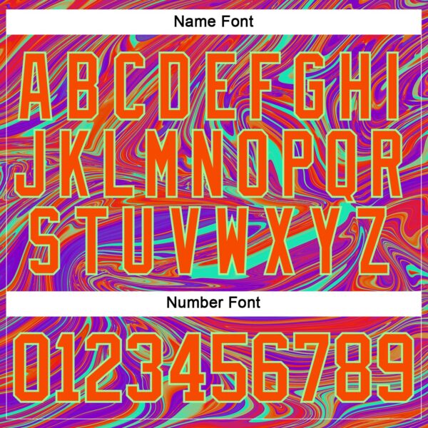 Custom Purple Orange-Pea Green Trippy Psychedelic Fluid Hockey Lace Neck Jersey