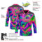 Custom Black Hot Pink-Pea Green Trippy Psychedelic Neon Trendy Holographic Vaporwave Style Hockey Lace Neck Jersey