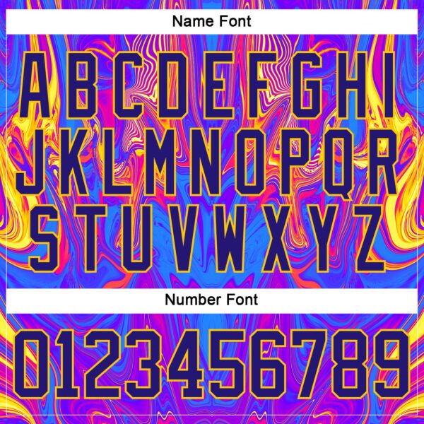 Custom Dark Purple Red-Yellow Trippy Psychedelic Fluid Hockey Lace Neck Jersey