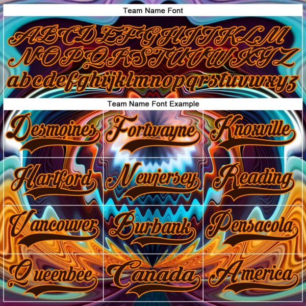 Custom Brown Bay Orange Red-Blue Trippy Psychedelic Fluid Hockey Lace Neck Jersey