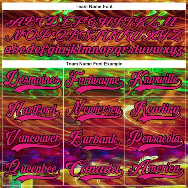 Custom Black Hot Pink Yellow-Green Trippy Psychedelic Hockey Lace Neck Jersey