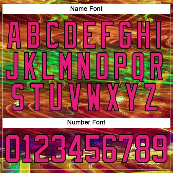 Custom Black Hot Pink Yellow-Green Trippy Psychedelic Hockey Lace Neck Jersey