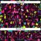 Custom Black Hot Pink Trippy Psychedelic Magic Mushrooms Hockey Lace Neck Jersey
