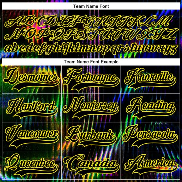 Custom Black Light Yellow Trippy Psychedelic Fluid Hockey Lace Neck Jersey