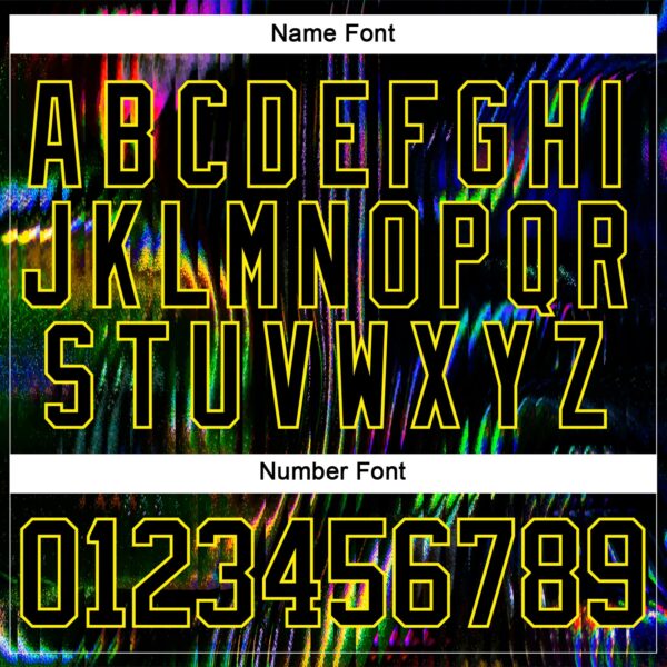 Custom Black Light Yellow Trippy Psychedelic Fluid Hockey Lace Neck Jersey