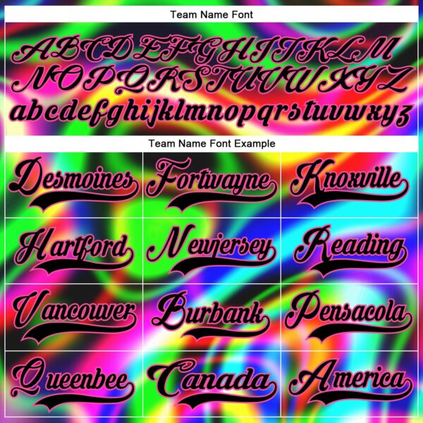 Custom Black Pink Yellow Green-Blue Trippy Psychedelic Neon Trendy Holographic Vaporwave Style Hockey Lace Neck Jersey