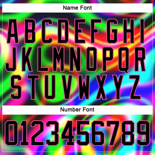 Custom Black Pink Yellow Green-Blue Trippy Psychedelic Neon Trendy Holographic Vaporwave Style Hockey Lace Neck Jersey