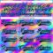Custom Black Sky Blue Yellow-Green Trippy Psychedelic Neon Trendy Holographic Vaporwave Style Hockey Lace Neck Jersey