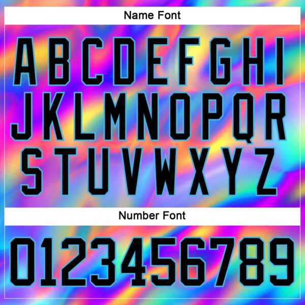 Custom Black Sky Blue Yellow-Green Trippy Psychedelic Neon Trendy Holographic Vaporwave Style Hockey Lace Neck Jersey