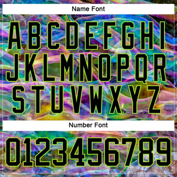 Custom Black Neon Green Trippy Psychedelic Trendy Holographic Vaporwave Style Hockey Lace Neck Jersey