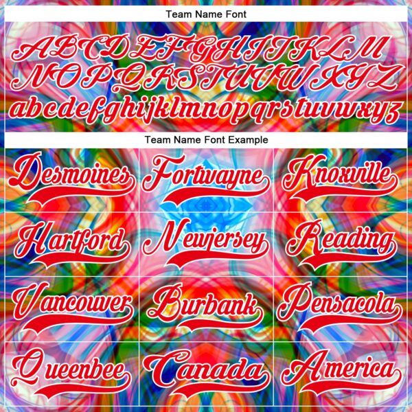 Custom White Fire Red Green Blue-Yellow Trippy Psychedelic Geometric Hockey Lace Neck Jersey