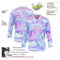 Custom Light Purple Pink Blue-White Trippy Psychedelic Fluid Trendy Holographic Vaporwave Style Hockey Lace Neck Jersey