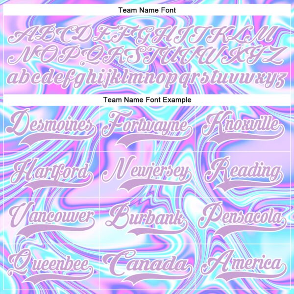 Custom Light Purple Pink Blue-White Trippy Psychedelic Fluid Trendy Holographic Vaporwave Style Hockey Lace Neck Jersey