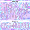 Custom Light Purple Pink Blue-White Trippy Psychedelic Fluid Trendy Holographic Vaporwave Style Hockey Lace Neck Jersey