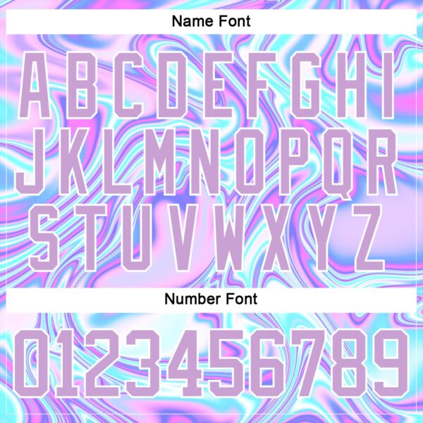 Custom Light Purple Pink Blue-White Trippy Psychedelic Fluid Trendy Holographic Vaporwave Style Hockey Lace Neck Jersey