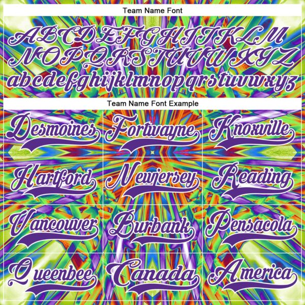 Custom Black Purple Green Orange-White Trippy Psychedelic Geometric Hockey Lace Neck Jersey