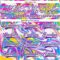 Custom White Purple Yellow Pink-Blue Trippy Psychedelic Fluid Hockey Lace Neck Jersey