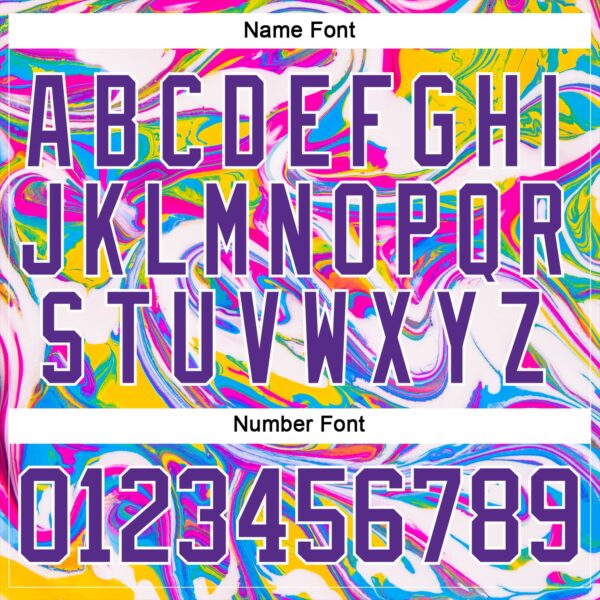 Custom White Purple Yellow Pink-Blue Trippy Psychedelic Fluid Hockey Lace Neck Jersey