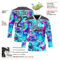 Custom Blue Black Deep Pink-White Trippy Psychedelic Fluid Hockey Lace Neck Jersey