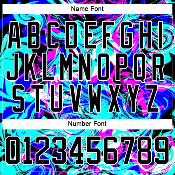 Custom Blue Black Deep Pink-White Trippy Psychedelic Fluid Hockey Lace Neck Jersey