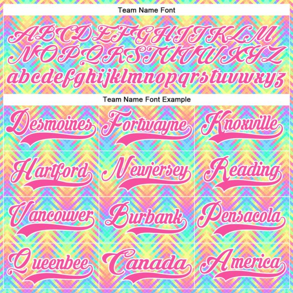 Custom White Pink Green Yellow-Purple Trippy Psychedelic Neon Hockey Lace Neck Jersey