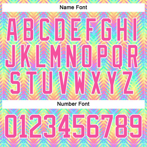 Custom White Pink Green Yellow-Purple Trippy Psychedelic Neon Hockey Lace Neck Jersey