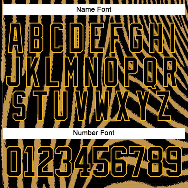 Custom Old Gold Black Gold-White Zebra Print Hockey Lace Neck Jersey